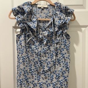 Floral ruffle tank blouse